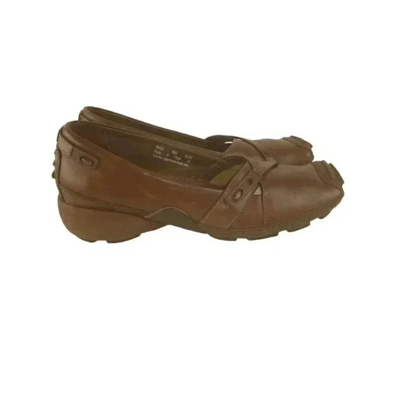 Privo Brown Leather Shoes Loafers Square Toe Slip On Womens Size 9.5M - Picture 1 of 11